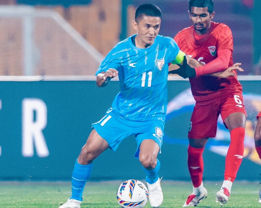 తిరిగొచ్చి భారత్ కు విజయాన్ని అందించిన లెజెండ్ సునీల్ ఛెత్రి